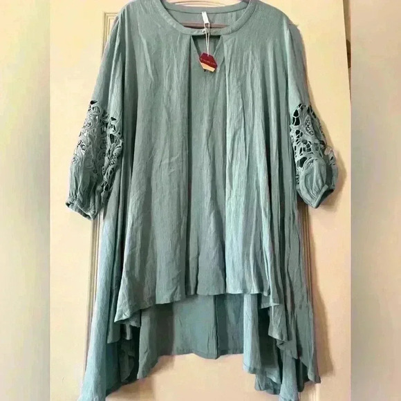 NWT Pink Blush Brand light Teal Tunic Dress With Pockets Maternity Women’s M - Picture 5 of 11